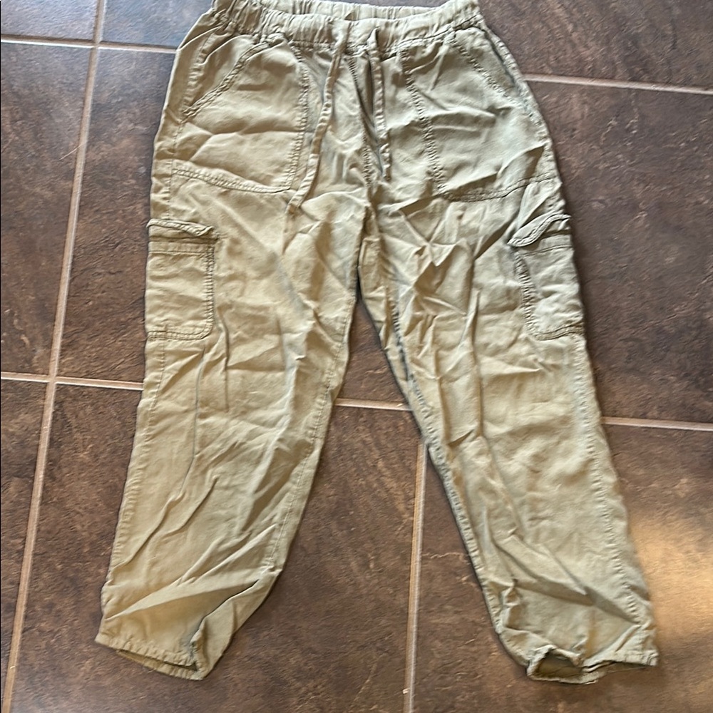 Thread & Supply Green Capris Lightweight Casual in Olive. Size Medium.